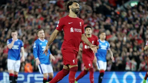 Salah, tras convertir su gol de penal.