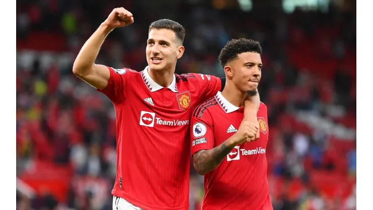 Diogo Dalot y Jadon Sancho, con Manchester United.