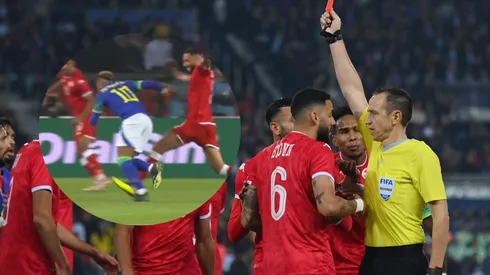 La patada a Neymar provocó la roja de Bronn.