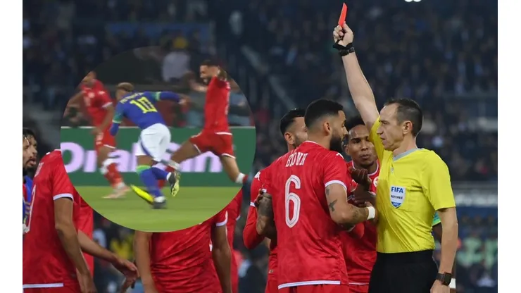 La patada a Neymar provocó la roja de Bronn.