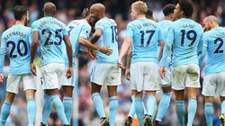 Manchester City en festejo de gol.