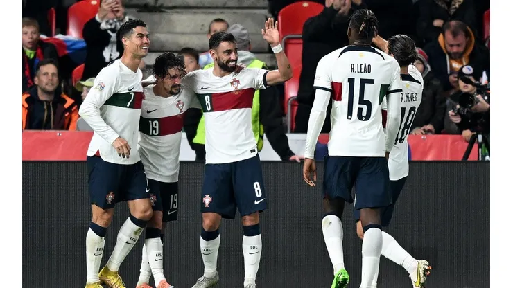 Portugal en celebración de gol.