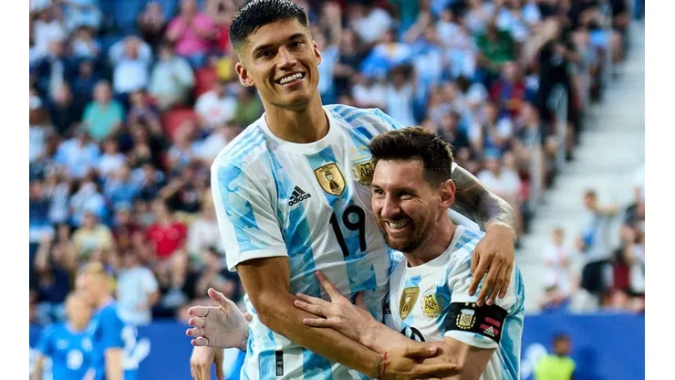 Argentina en festejo de gol.