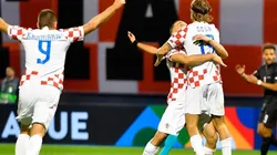 Croacia en festejo de gol.