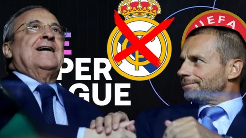 Florentino Pérez y Aleksander Ceferin, presidentes de Real Madrid y UEFA.