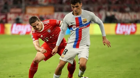 Pedri, en el último Bayern vs. Barcelona.