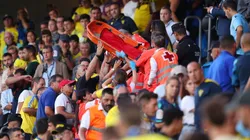 La emergencia médica en el estadio de Cádiz.