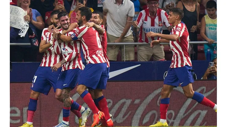 Atlético de Madrid en festejo de gol.