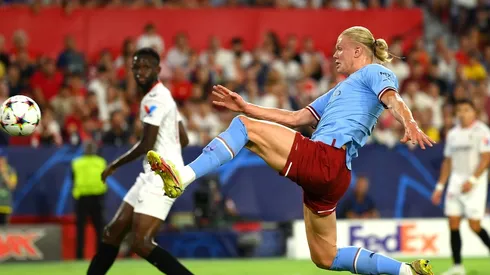 Halaand debutó por Champions en el City con un doblete.