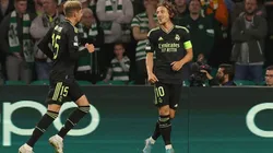 Festejo de gol de Real Madrid.