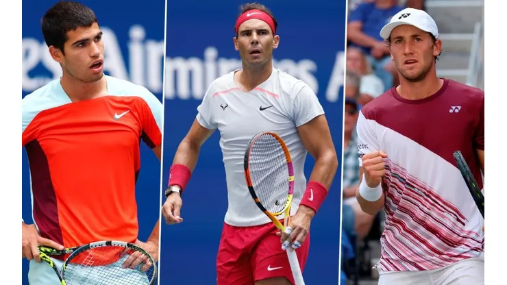 Alcaraz, Nadal y Ruud.