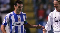 Lionel Scaloni jugando para Deportivo La Coruña.