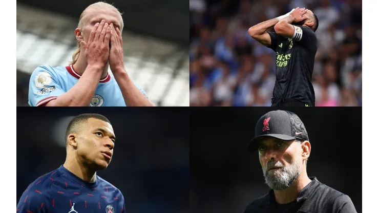 Erling Haaland, Karim Benzema, Kylian Mbappé y Jurgen Klopp.