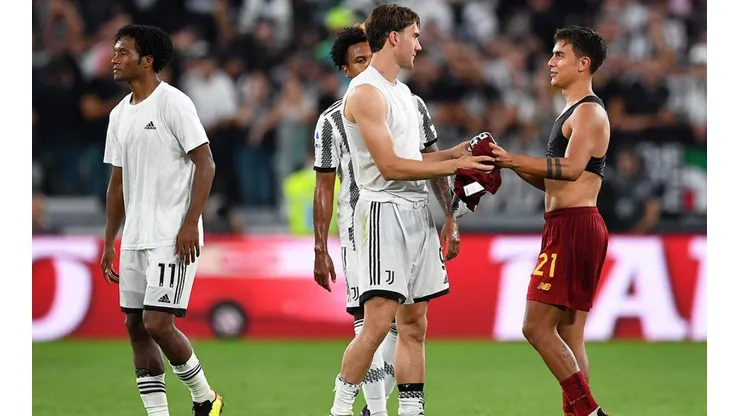 Al final partido entre Juventus y Roma.