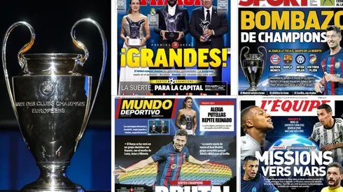 Las portadas de los medios tras el sorteo de la Champions League.