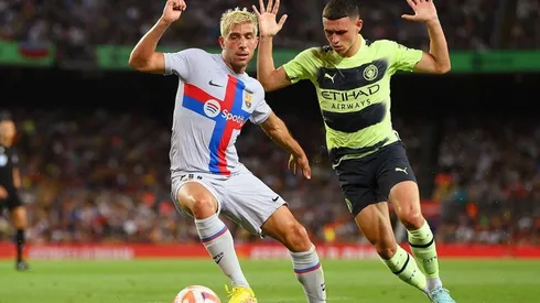 Barcelona y Manchester City en acción.