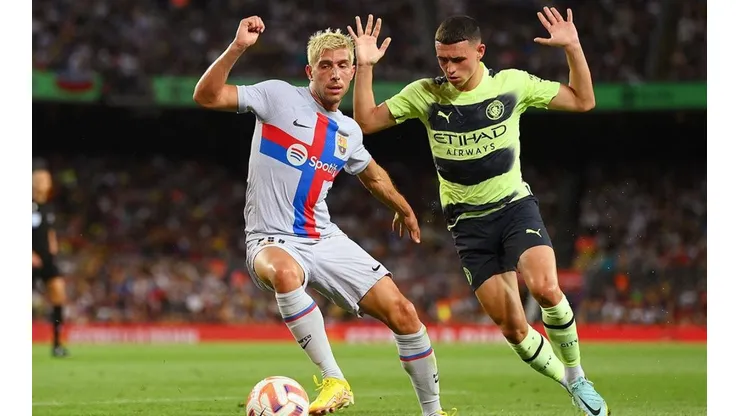 Barcelona y Manchester City en acción.