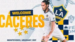 La imagen de Martín Cáceres en Los Ángeles Galaxy.