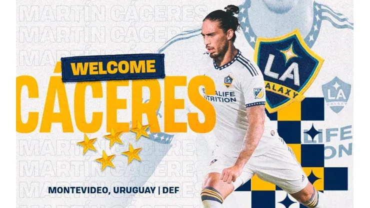 La imagen de Martín Cáceres en Los Ángeles Galaxy.
