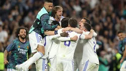 Festejo de gol de Real Madrid con el jugador involucrado.