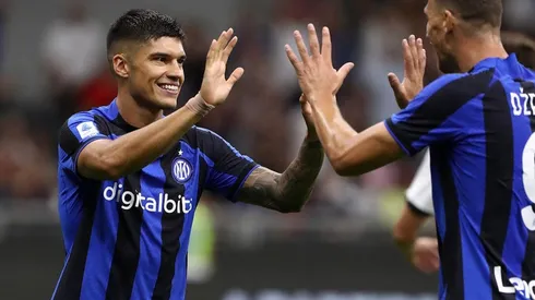 Inter en festejo de gol.