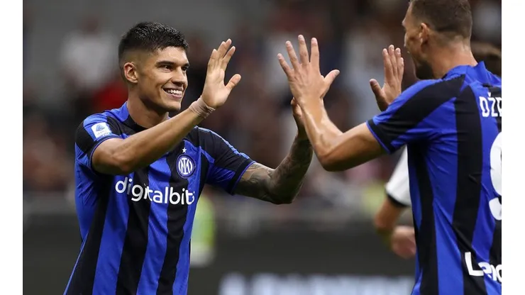 Inter en festejo de gol.