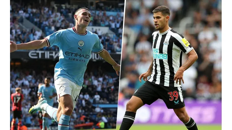 Acción de juego entre Manchester City y Newcastle.