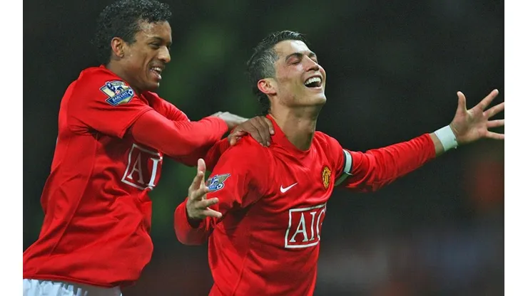 Nani y Ronaldo en Manchester United.