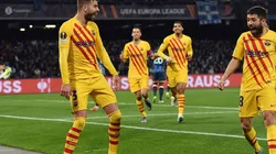 Barcelona en festejo de gol.