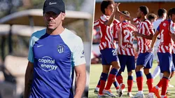 Simeone y Atleti en partido ante Numancia.