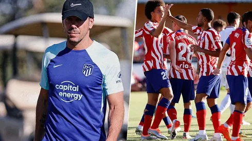 Simeone y Atleti en partido ante Numancia.