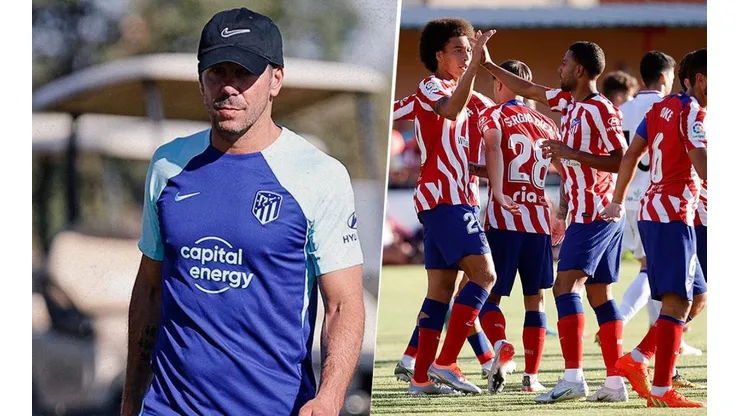 Simeone y Atleti en partido ante Numancia.