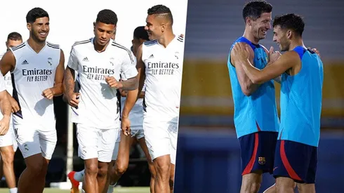 Real Madrid y Barcelona en entrenamiento.