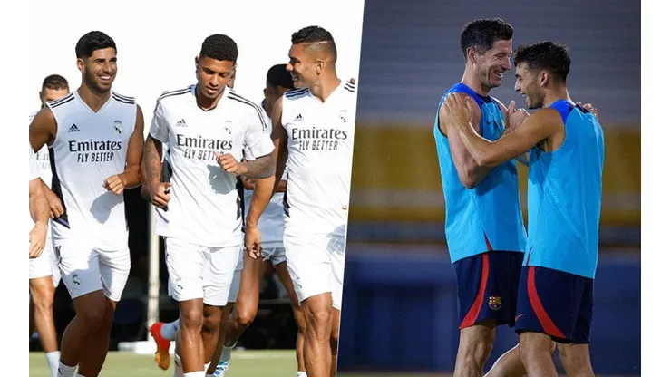 Real Madrid y Barcelona en entrenamiento.
