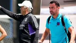 Ancelotti y Xavi, DT's de Real Madrid y Barcelona.