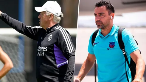 Ancelotti y Xavi, DT's de Real Madrid y Barcelona.
