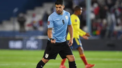 Luis Suárez en acción con Uruguay.