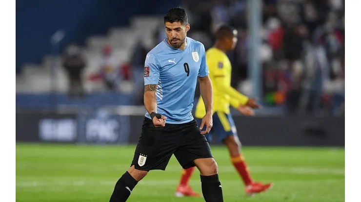 Luis Suárez en acción con Uruguay.