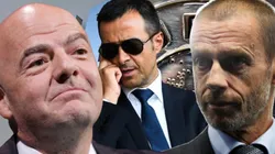Gianni Infantino, Jorge Mendes y Aleksander Ceferin.