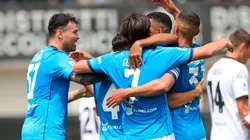 Napoli en celebración de gol.