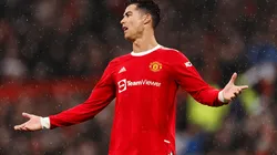 Cristiano Ronaldo en partido con Manchester United.