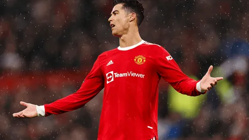Cristiano Ronaldo en partido con Manchester United.