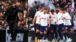 Antonio Conte y sus jugadores en Tottenham.