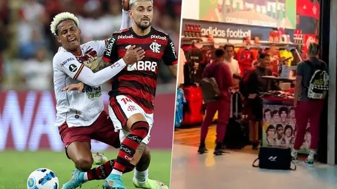 Tolima y Flamengo en acción.