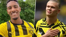 Haller en presentación y Haaland en sus últimos momentos con Dortmund.