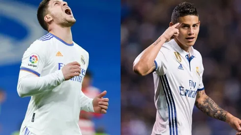 Luka Jovic y James Rodríguez en Real Madrid.