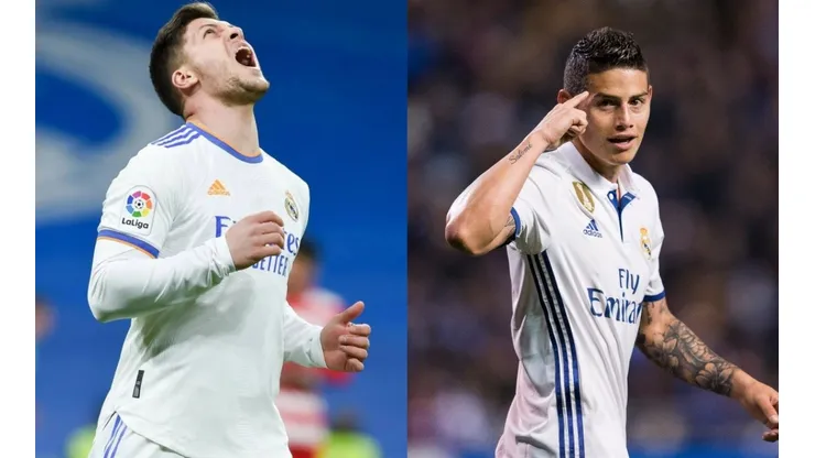 Luka Jovic y James Rodríguez en Real Madrid.