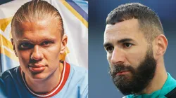 Erling Haaland y Karim Benzema.