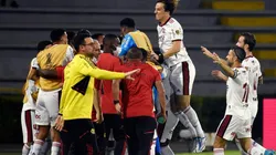 Festejo de gol de Flamengo.