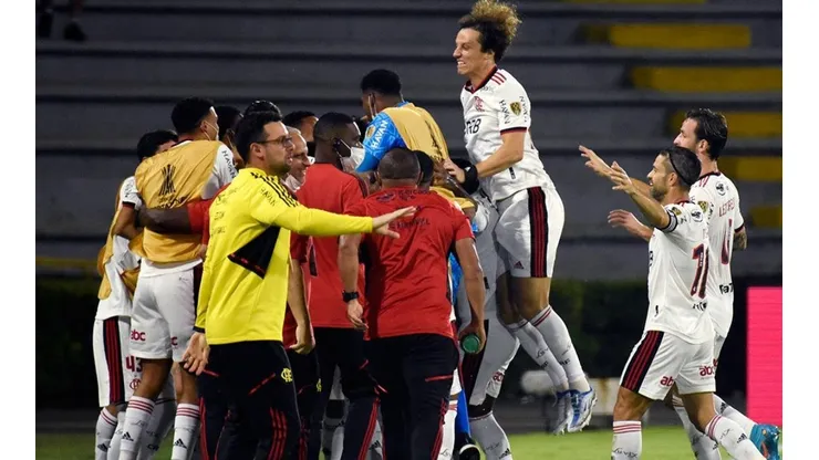 Festejo de gol de Flamengo.